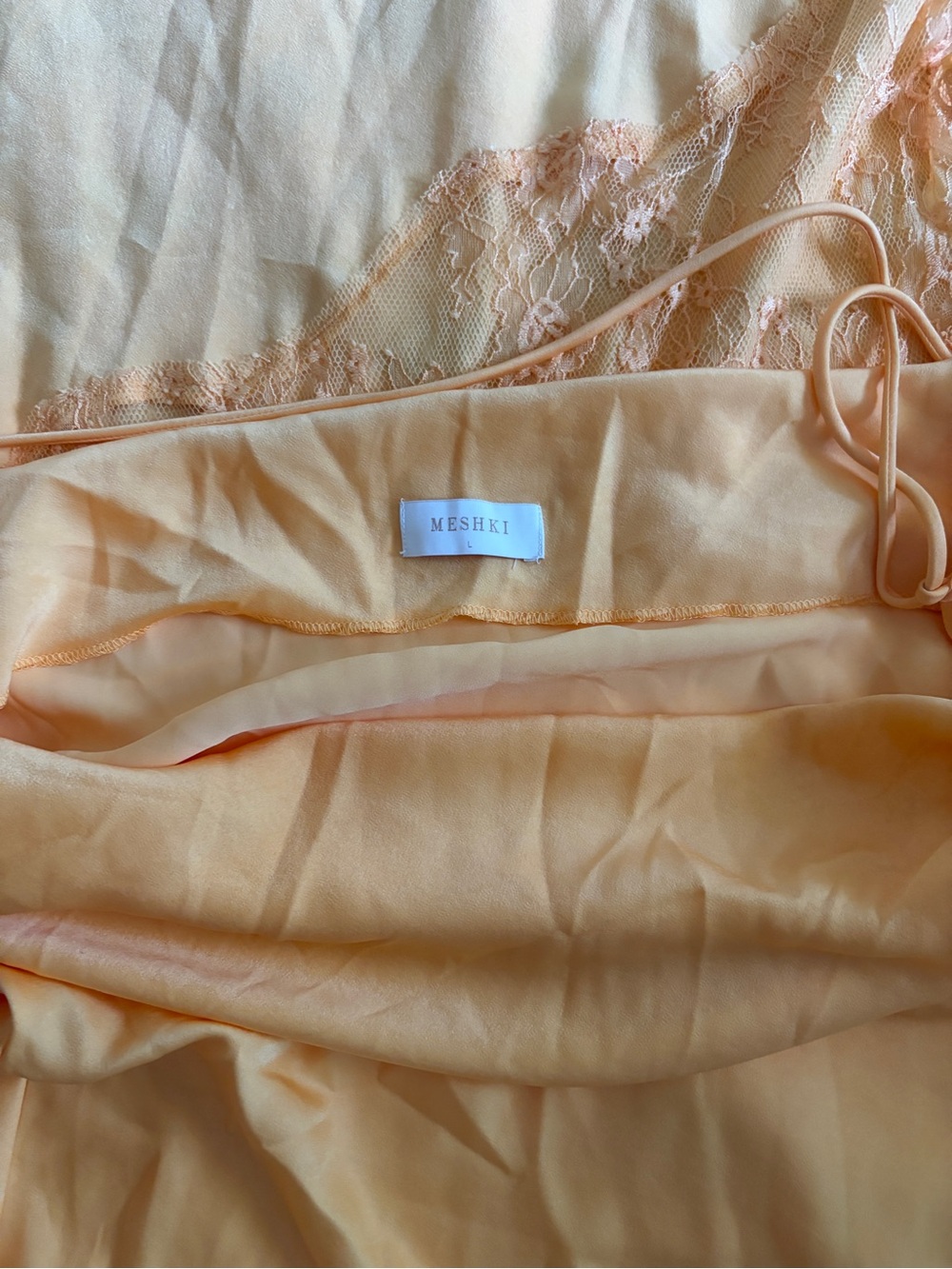 Meshki Chandra Lace Satin Maxi Dress Lemon - Picture 4 of 4